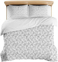 3 Pieces Bedding Set Queen Size, Gray Florals Soft Duvet Covers Set