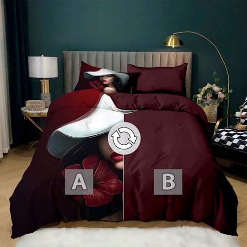 California King Duvet Cover Set Photography Woman Simple Soft