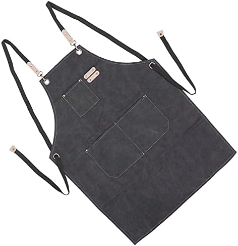 Brrnoo Canvas Apron Cotton Canvas Apron Back Adjustable Cross Back