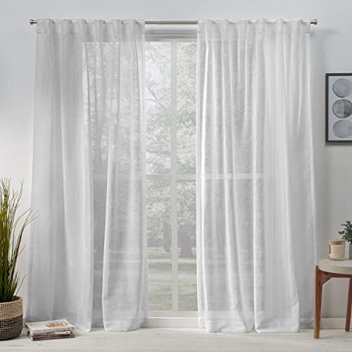 Exclusive Home Belgian Sheer Hidden Tab Top Curtain Panel Pair