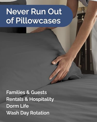 Standard Pillow Cases - 6 Pack Pillowcase Covers - 20" x 26"