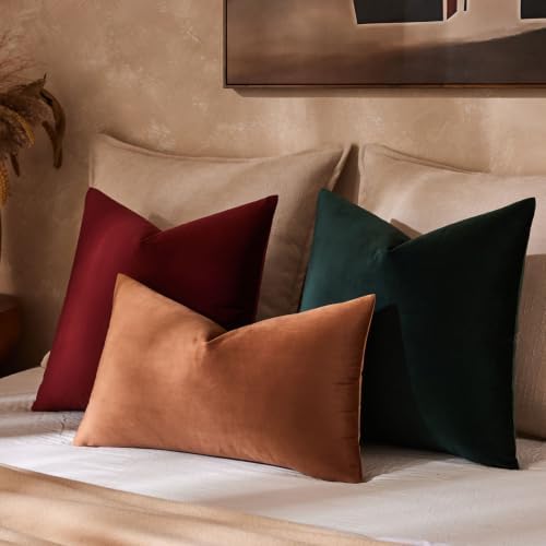 JUSPURBET 22x22 Decorative Velvet Throw Pillow Covers Set of 2,Army