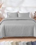 California Design Den Luxury Duvet Cover Set Twin XL, Light Grey