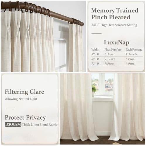 Birch Extra Long 120 Inch High Ceiling Curtains for Sliding Glass