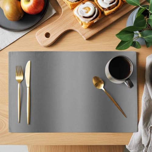 Gray Gradient Placemats Set of 8, Abstract Texture Modern Simple