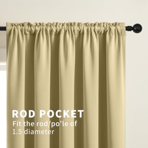 CUCRAF Blackout Curtains 72 inches Long, Room Darkening Window Curtain