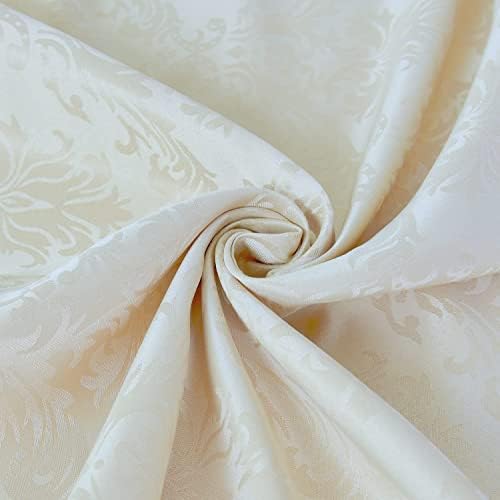 SASTYBALE Ivory Jacquard Damask Rectangle Tablecloth, 60 x 102 Inch