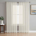 Pure Color Rice Chiffon Sheer Curtains 108 Inches Long, Minimalist