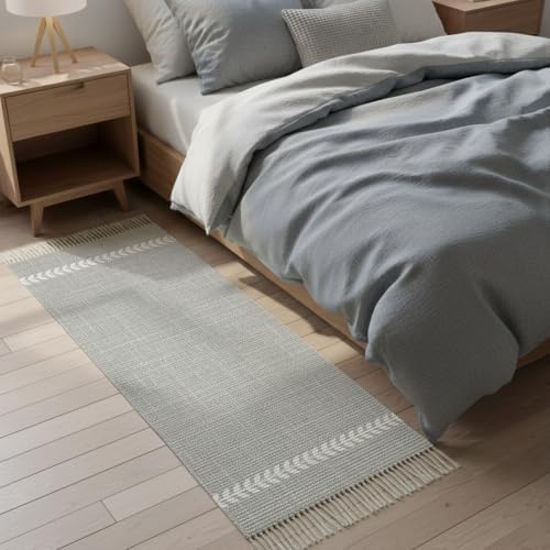 Vintage Gray Hallway Runner Rug 2'x5', Modern Simple Vertical Stripes