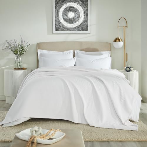 Better Trends 100% Cotton Waffle Weave Throw Blanket for Couch, Bed