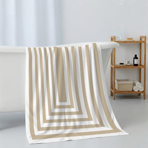 Bath Towels Set of 3 Beige Concentric Squares Bath Towel Hand Towel