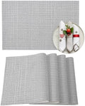 Minimalist Solid Color Placemats Set of 8, Cotton Linen Fabric Place