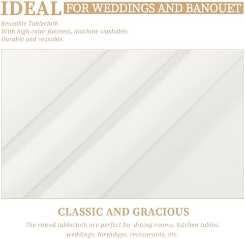 Showgeous 90 Inch Ivory Round Tablecloths, Polyester Table Covers