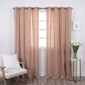 Home Fashion Linen Blend Curtains - Stainless Steel Nickel Grommet Top
