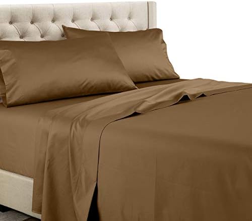 Royal Tradition Full 600TC 100% Cotton Sateen Sheet Set, Taupe