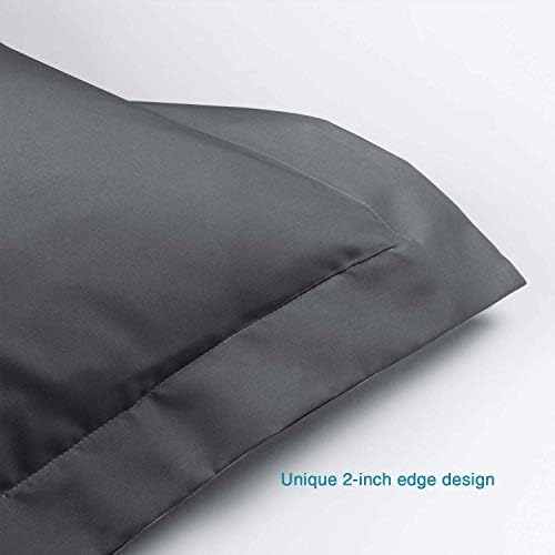 FLXXIE Microfiber King Pillow Shams Set of 2, Dark Grey