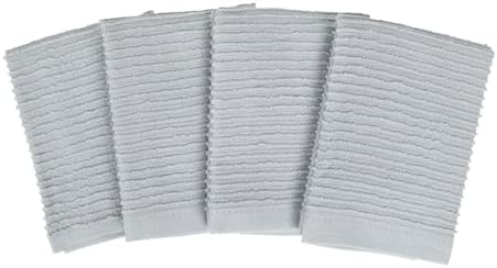 Mrs. Anderson's Baking Cotton Bar Mop Dish Cloths Set of 4, Gray, 12 x
