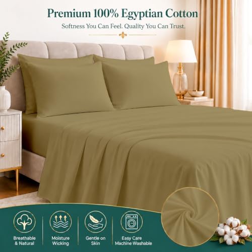 NON Sticky cotton 4 Piece Full XL Extra Deep Pocket Sheet Set, 100%