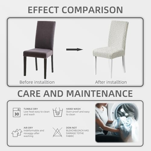 Chair Covers for Dining Chairs, Stretch Jacquard Dining Chair