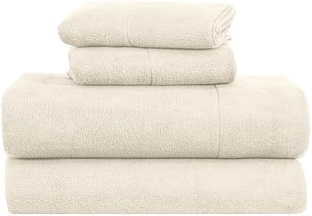RUVANTI Ultra Soft Fleece Sheets, 4 PCS, Full Size Sheets Set, Ivory