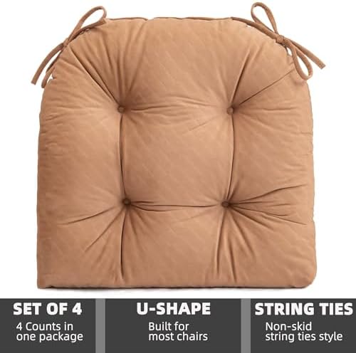 FABRICASTLE Chair Cushions Pads Non-Skid Comfortable 17" x 16" Seat