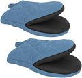 1 Pair Short Oven Mitts - Silicone Kitchen Oven Gloves High Heat