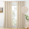 BGment Extre Long Oatmeal Linen Curtains 108 Inch Length 2 Panels for