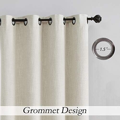 Beige Full Blackout Grommet Curtain for Bedroom with Liner