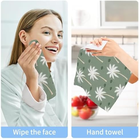 ATTX 6 Pack Cotton Washcloths – Soft White Palms Face Towels, Gym &