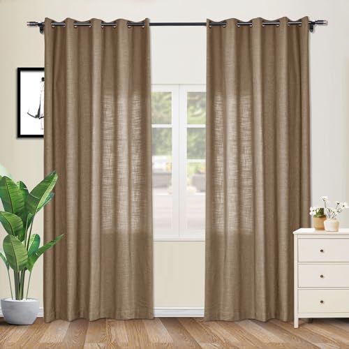 cololeaf Curtains for Bedroom Linen Texture Light Filtering and