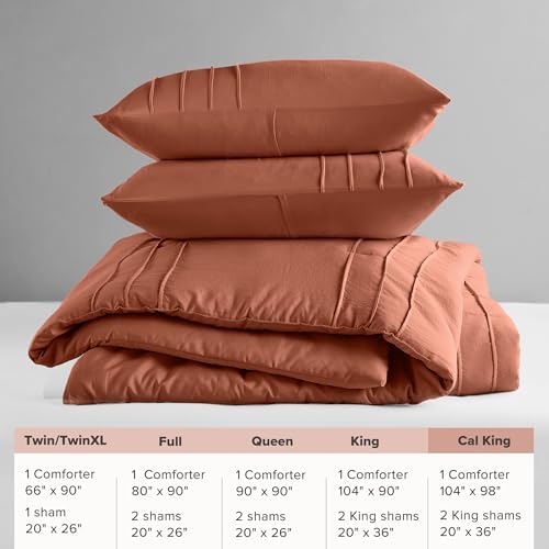 Comfort Spaces Porter Soft California King Comforter Set, Clay