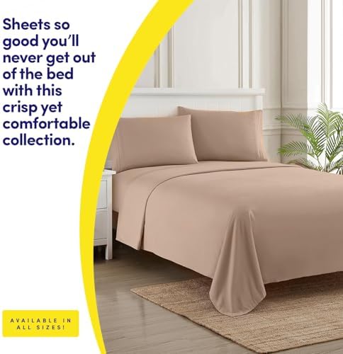 1500 Supreme Collection Full Sheet Sets Taupe - Luxury Hotel Bed