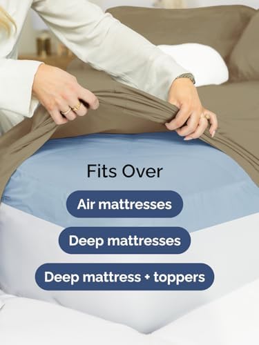 CGK Extra Deep Full Sheet Set - 6pc Cooling Sheets - Khaki