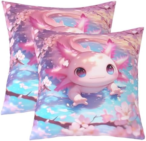 Axolotl Pillowcase Animals Pillow Covers 22 x 22-Inch Set of 2 Women