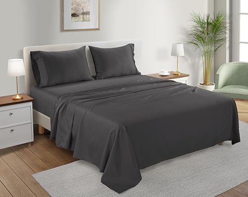 100% Cotton Sheets King Size Sheets Set with Fitted Sheet & Pillowcase