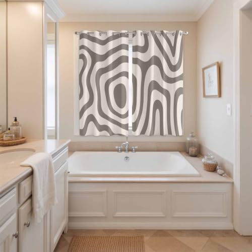 Abstract Stripes Window Curtains 84 Inch Length 2 Panels Set, Modern
