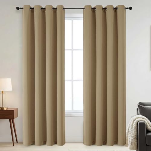 Blackout Curtains 84 Inches Long - Solid Thermal Insulated Thick