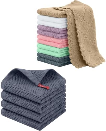 Homaxy 100% Cotton Waffle Weave Kitchen Dish Cloths