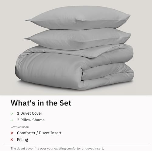 California Design Den Luxury Duvet Cover Set King, Light Grey