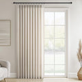 Topfinel Oatmeal Pinch Pleated Linen Curtains 84 Inch Length 1 Panels