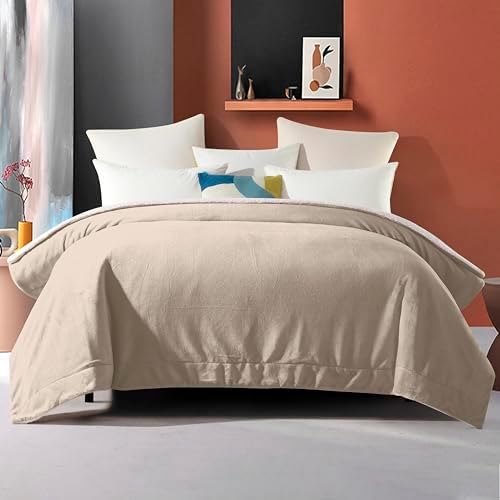 Elegant Comfort Ultra Soft Reversible Flannel Sherpa Blanket - Cozy
