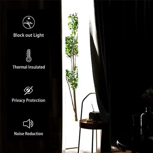 Blackout Velvet Curtains for Bedroom Window,Luxury Thermal Insulated