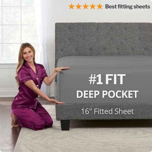 Deep Pocket Twin XL Bed Sheets – 3-Piece Includes: Real 16” Inch Extra