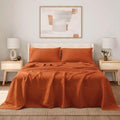 Linen World King Size Linen Sheet Set – 4Pcs Solid Color 100% Natural