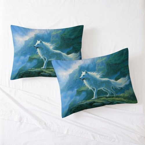 California King Duvet Cover Set Art Animals Wolves Soft Microfiber