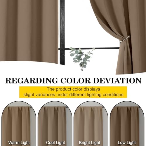 Brown Blackout Curtains for Bedroom Living Room 72 Inches Long 2