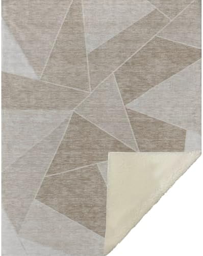 Addison Rugs ASB636 Taupe 50" x 70" Oversized Sherpa Throw Blanket