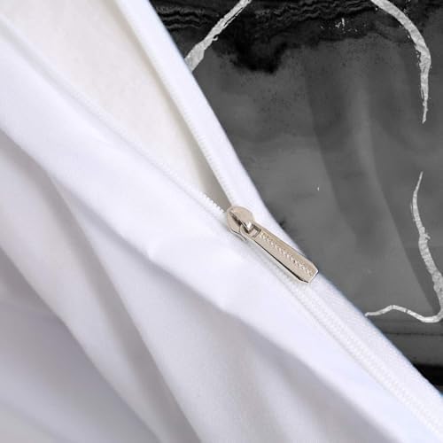 Abstract Gray Duvet Cover Queen Size, Marble Texture Decorative