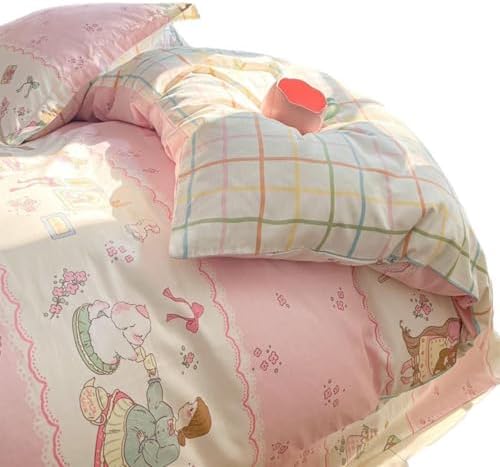 Floral Duvet Cover Set Queen Size, Super Soft Breathable Cotton