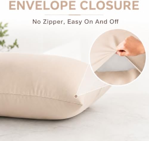 INSSL Microfiber Pillow Cases Set of 2, Hypoallergenic King Taupe